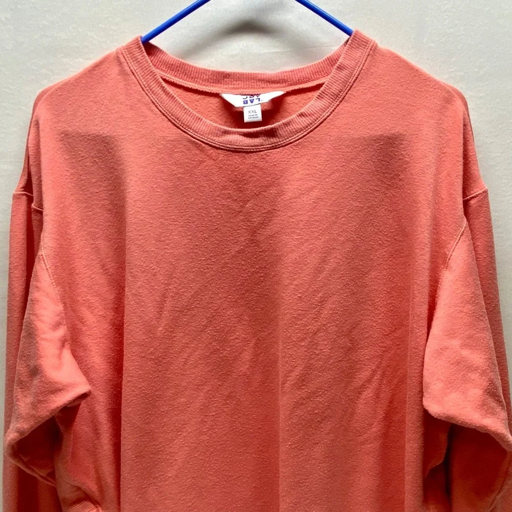 Joy Lab Activewear Top Women's XXL Pink Coral Modal Blend‎ Long Sleeve Pullover